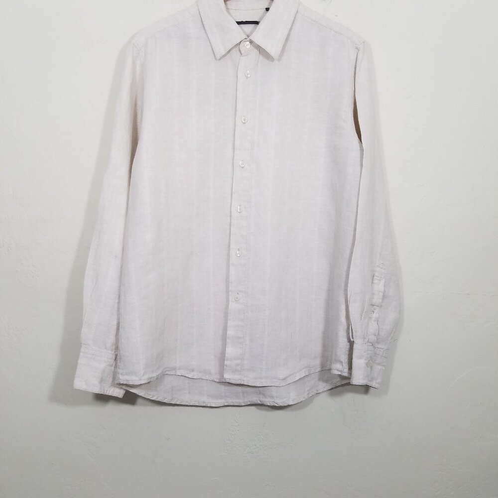 Azulu 100% Linen Long Sleeve Button Down Shirts Long Sleeve Size 2